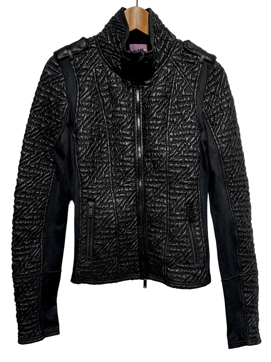 Zella Jackets & Blazers - ZELLA Black Textured Quilted Moto Jacket Athleisure Minimalist
